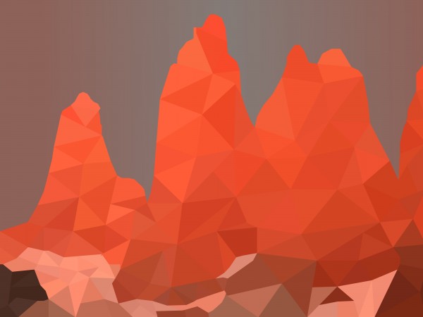 Torres del Paine National Park Low Poly Art   Imprimer